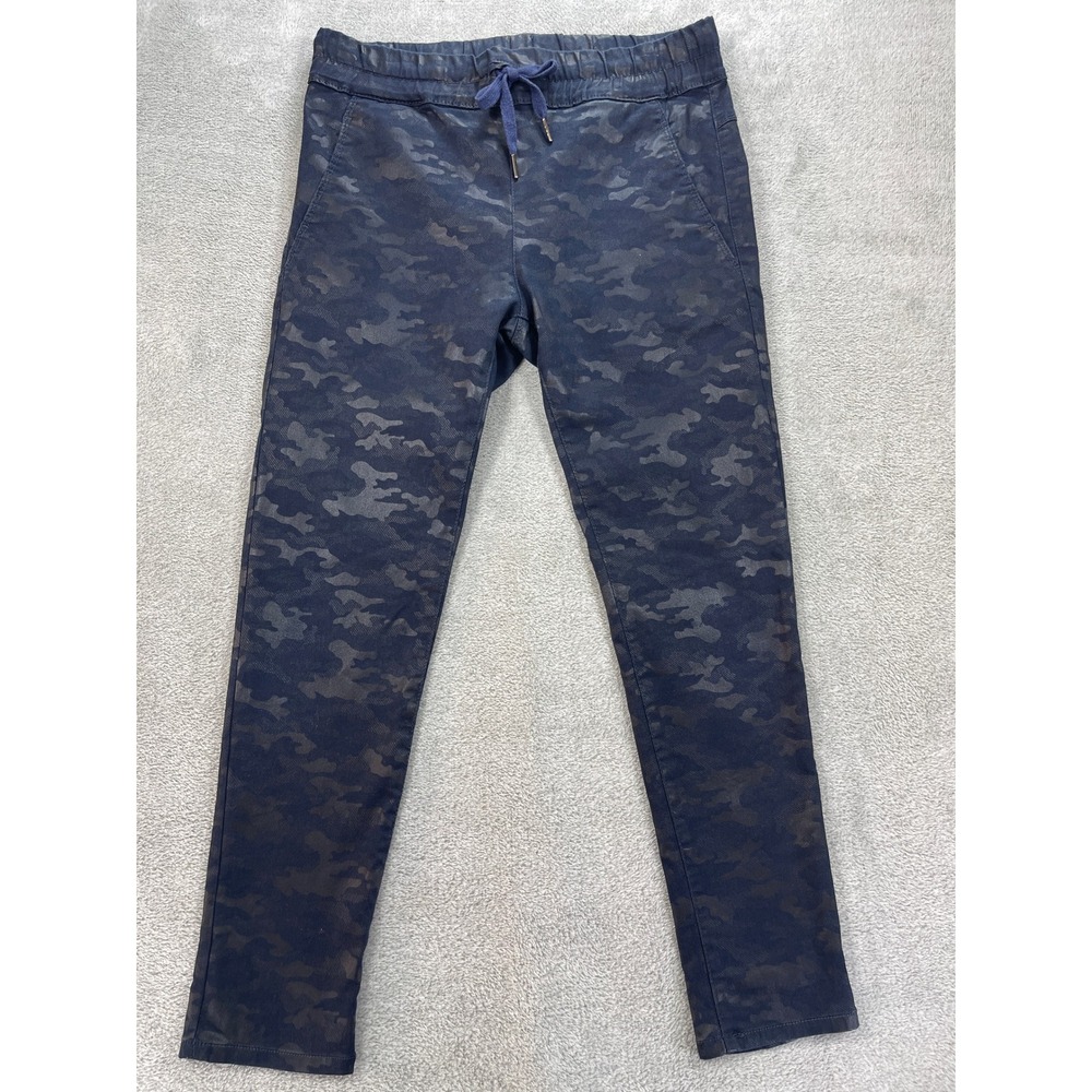 Bevy Flog Pants Women 29 Navy Camo Dafna Stretch Drawstring Pockets Sporty